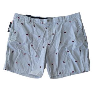 Chaps 9"‎ Flat Front Striped Shorts "Lobster" CM23SH153T Men's 52